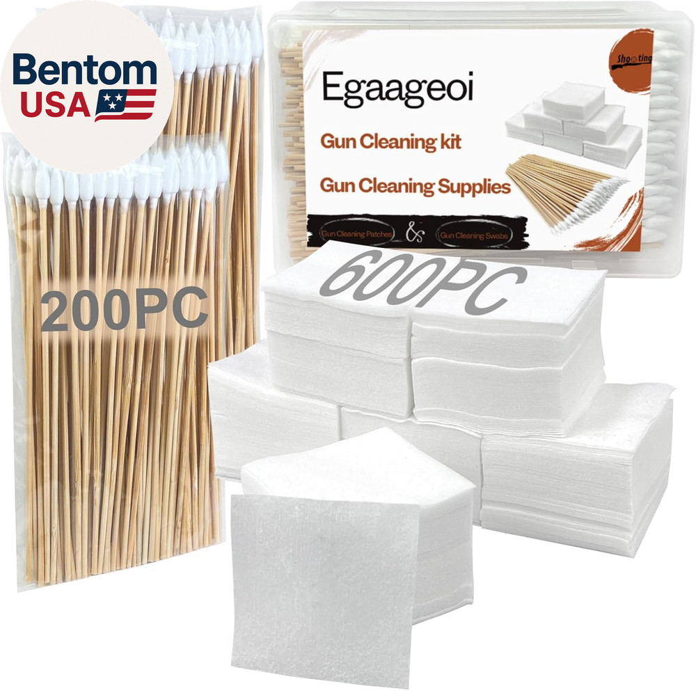 Gun Cleaning Supplies – Gun Cleaning Patches & Pointed Cotton Swabs for Pistol,