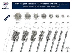 Professional 16-Piece Bore Brush Set for Rust & Paint Removal – 8 Sizes Included