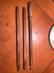 Vintage Shotgun Cleaning Rod 3 Pc Wooden Brass Gun Cleaning Rod 36” Antique