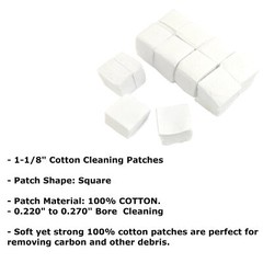 Refuelergy 500 COTTON 1-1/8″ Gun Cleaning Patches .22 LR .223 to .270 Pistol