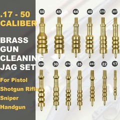 Solid Brass Gun Cleaning Jag Set for Rifles – Slotted Tip, Storage Case Included