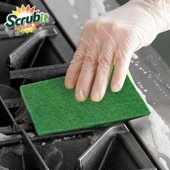 SCRUBIT Heavy Duty Non-Scratch Reusable Green Scouring Pads – 50 Pack