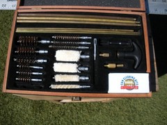 Gunmaster Universal Gun Cleaning Kit Wood Case Few Pieces were used