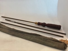 Vintage Gunslick .22 Cal Rifle Cleaning Rod Set Brass Wood Handle Bag USA NJ