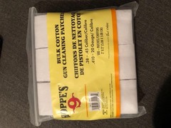 High-Quality 38-.45 Cal Cotton Cleaning Patches – 500 Patches in Poly Bag