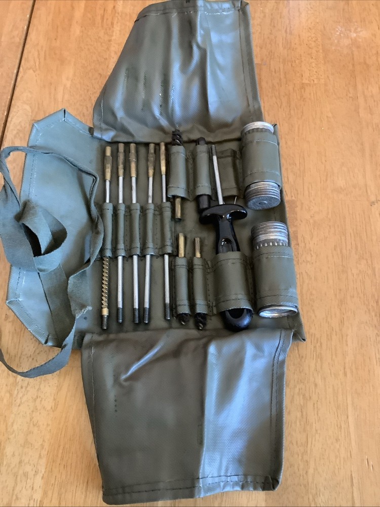 Vintage Swiss Military Gun Rifle Pistol Tool roll up Cleaning Kit army surplus