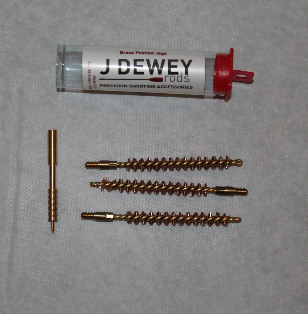 6.5 MM Bronze Brushes – Lot of 3 – + Dewey 6.5 Brass Jag 8-32 threaded $3 ship