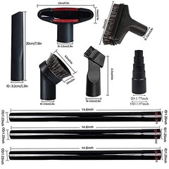 Vacuum Attachments Set – 1 1/4 Inch – 9 Pack – Cleaning Kit