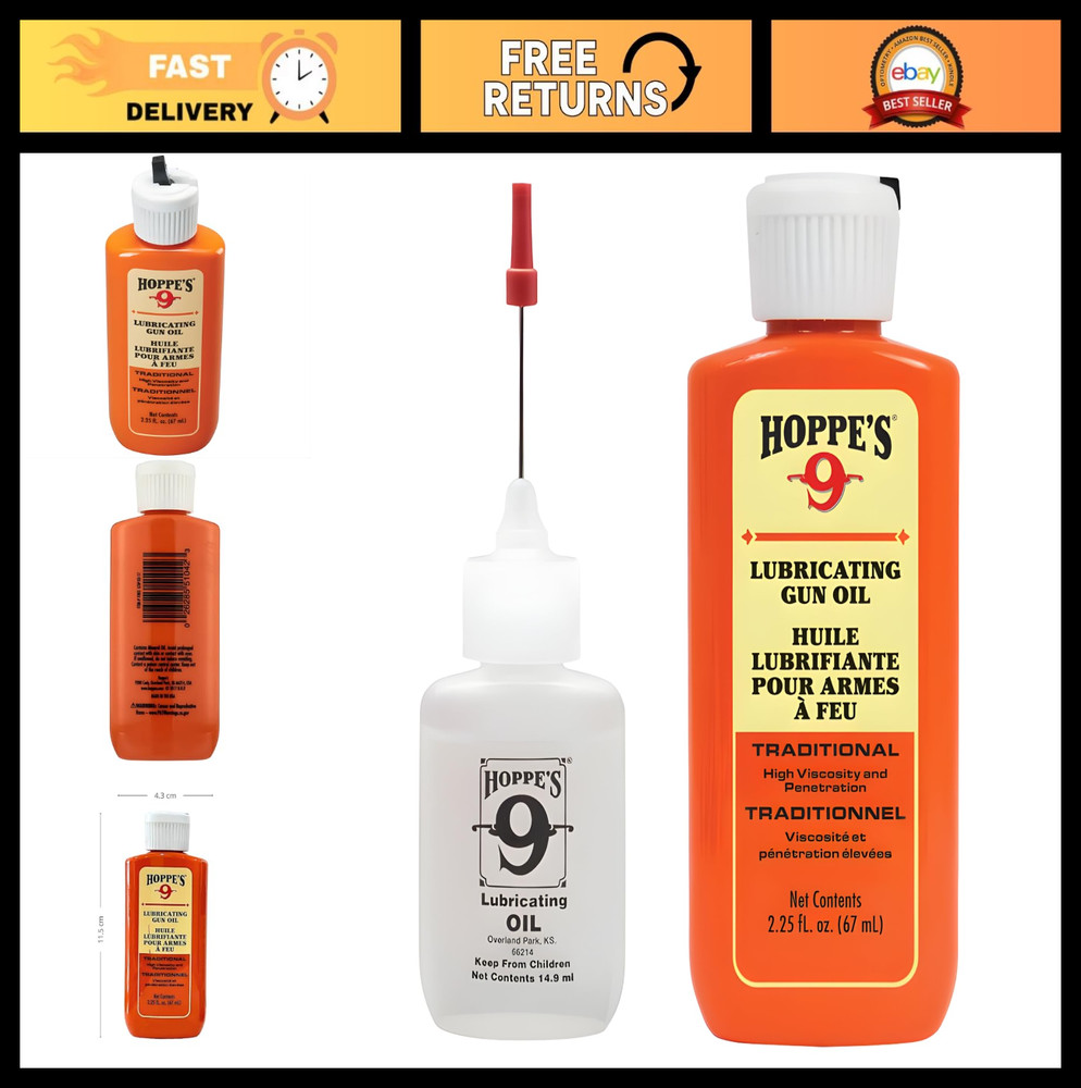 Oil Combo Pack – No. 9 Precision Gun Cleaning Oil with 2-1/4 oz Refill, Lubrican