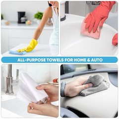 Aidea Microfiber Cleaning Cloth Roll Grey 75Pk Reusable Paper Towels Tear Away