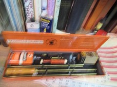 Vintage Marbles Gun Cleaning Kit NITRO SOLVENT LEAD TOP Oil Tin Pad Box Full ROD