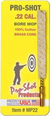 Pro-Shop USA .22 Caliber Bore Mop – Cotton, Brass Core, for Cleaning & Lubric…