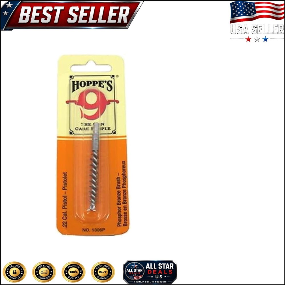 Efficient .22 Caliber Brush with Stout Phosphor Bronze Bristles for Lead Removal