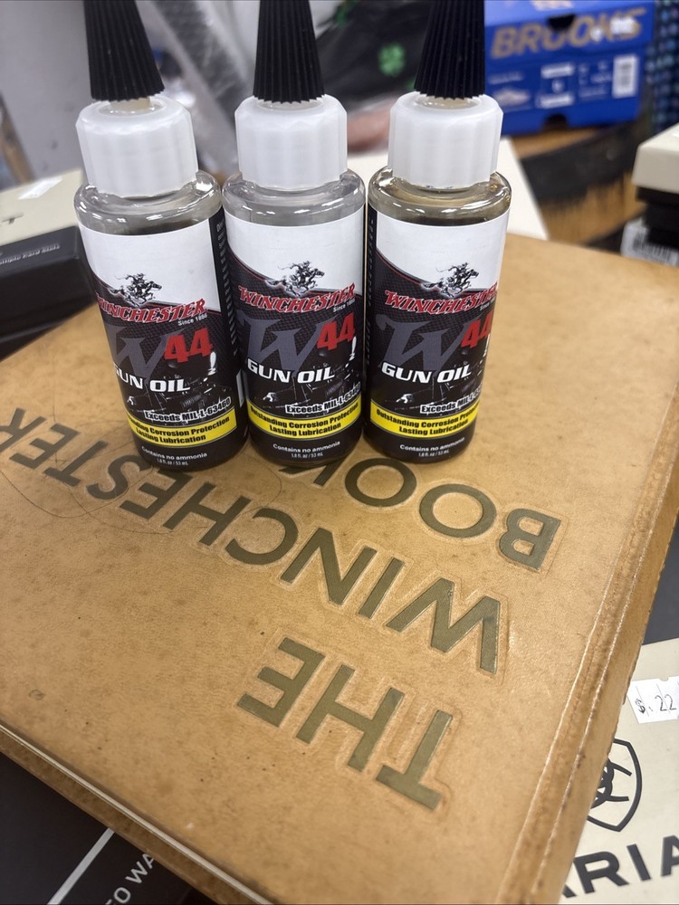 Lot of 3-Winchester W44 Gun Oil 1.8oz MAX PRO Lubrication Corrosion Protection