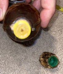 Leather Covered Plastic Squeeze Bottle With Antler Lid