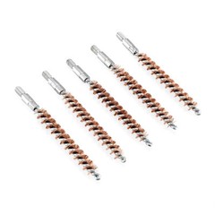 5 Pcs Bronze Bristle Bore Cleaning Brush .250cal 8×32 Thread with 50 Patches