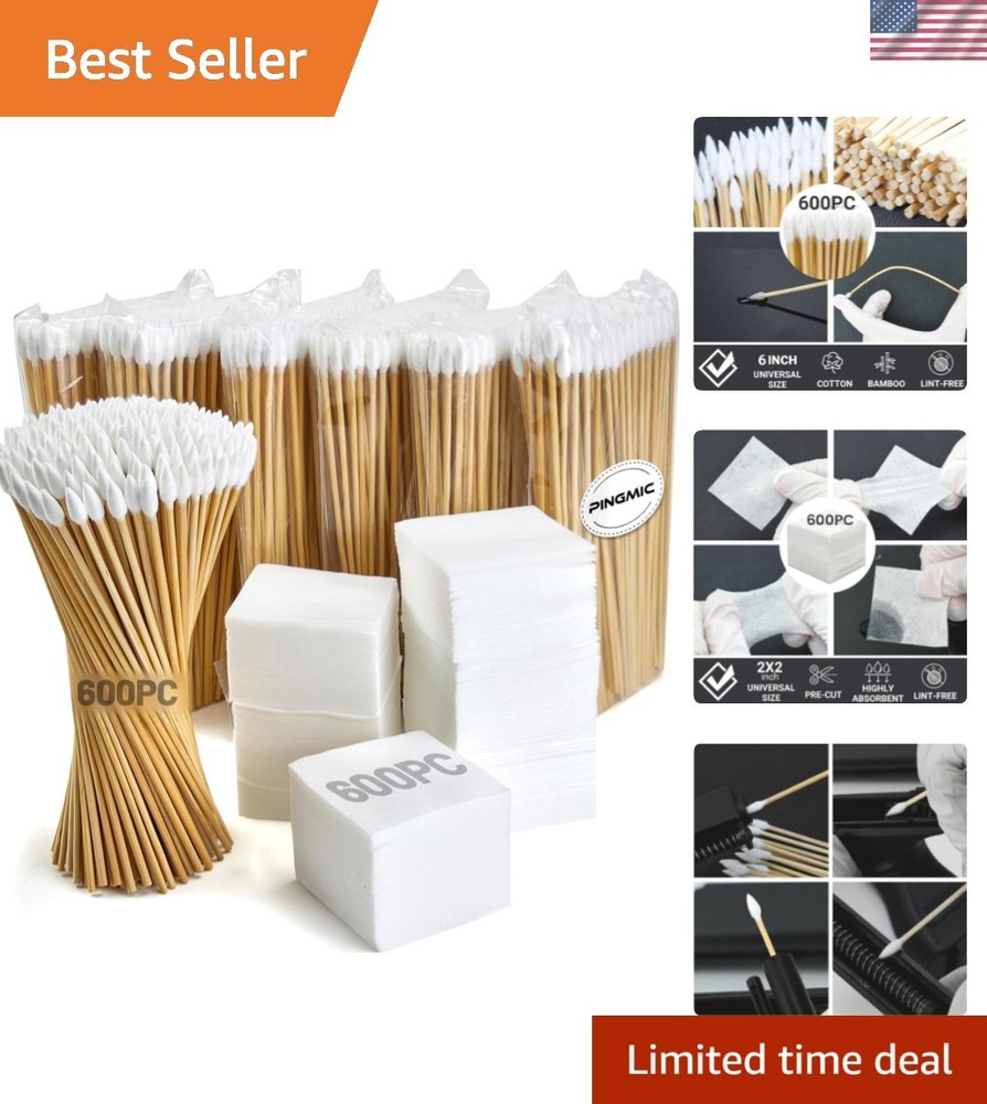1200-Piece Gun Cleaning Kit: 600 Patches & 600 Pointed Swabs for All Calibers