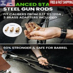 Universal Gun Cleaning Kit 67 Pcs Portable Stainless Steel Rods Brass Jags New