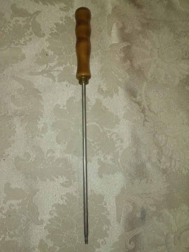 NOS VINTAGE Wood .22 CALIBER ALUMINUM Replacement handle 12 1/8 in. mail end