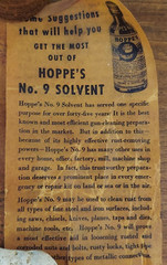 Vintage Hoppe’s Nitro Powder Solvent No.9 Bottle Glass w/ Original Box Papers