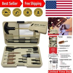 Universal Firearm Cleaning Set with Hard Case – Perfect for Pistols & Revolvers