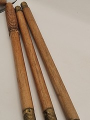Vintage 3 pc Wood Wooden Rifle Shotgun Gun Barrel Cleaning Rod w/ Brass Jag Tip