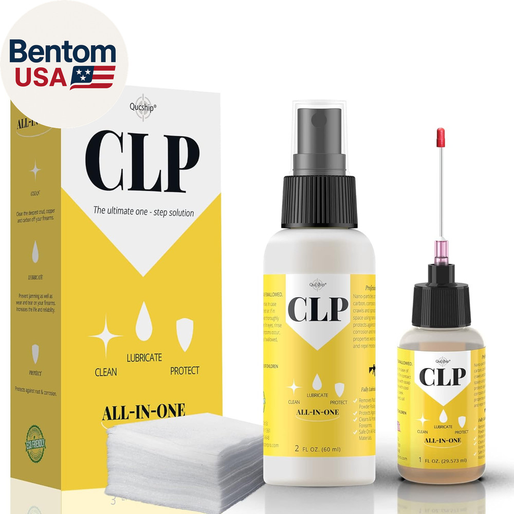 Gun Oil 2 Oz & 1 Oz Needle Oiler Gun Lubricant, Multi-Purpose Gun Cleaning Kit P