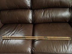 2- 3 Piece Vintage Large Bore Shotgun Gun Cleaning Rods Wood Wooden Brass