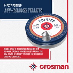 Crosman .177-Caliber Pointed Lead Pellets for Air 1.00 x x 1.00″, lead