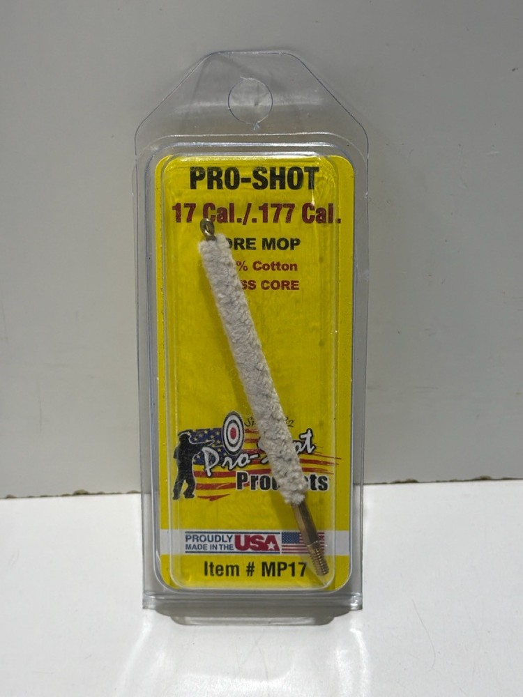 PRO SHOT MP17 BRASS CORE PURE MOP .17/.177 CAL CLEANING BRUSH (P32011449)