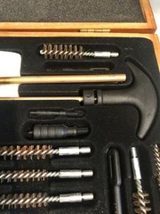 One OUTERS Gun Cleaning Kit Wood Boxed 31 Pc Gun Maintenance Tool Set