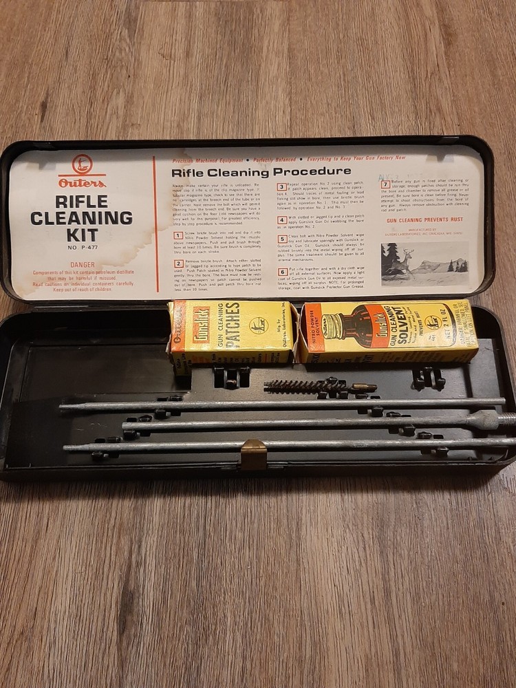 Vintage Outers .22 Caliber Rifle Cleaning Kit NO. 477 With Hard Case PLEASE READ