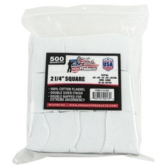 Pro-Shot 2 1/4″ Square 100% Cotton Cleaning Patches .38-.45 Cal 500 ct