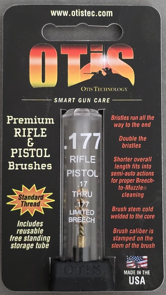Otis .17 Thru .177 Rifle Pistol 17 Caliber Short Brush Standard Thread with Tube