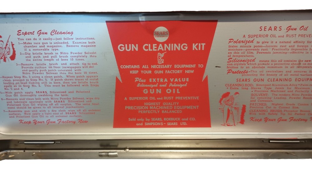 Vintage Sears Roebuck Gun Cleaning Kit EMPTY Tin “For Display Or The Collector”