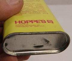 HOPPE’S No 9 LUBRICATING OIL OILER TIN 1/2 FULL APPROXIMATELY 1.5 FLUID OUNCES