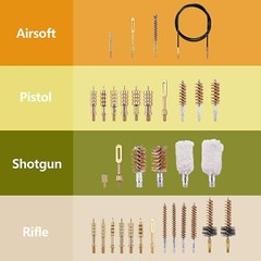 Gun Cleaning Kit for All Calibers with Carrying Case Metal Brush and Brass Rods
