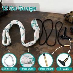 Bore Snake 4 Sizes With T-Handle for Gun Cleaning kit for Rifle shotgun pistol