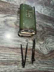 Issued East German RG57 Rifle Cleaning Kit Metal Case Components Shown Initialed