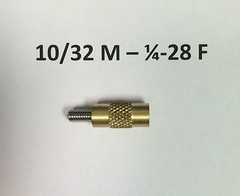 SpinJag Adapter 10/32 M – 1/4-28 F , Standoffs Brass