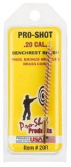 Pro-Shot 20R Bore Brush .20/ .204 Cal Rifle #5-40″ Thread Bronze Bristles Brass