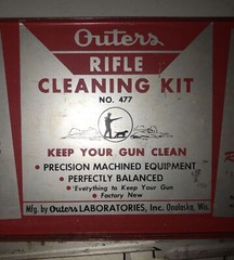 Vintage Outers Gunslick Rifle Kit Red Tin Metal Box No. 477 Incomplete