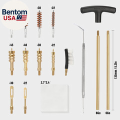 Universal Handgun Cleaning Kit, 16 Piece Gun Cleaning Kit with Cleaning Rod, Bor