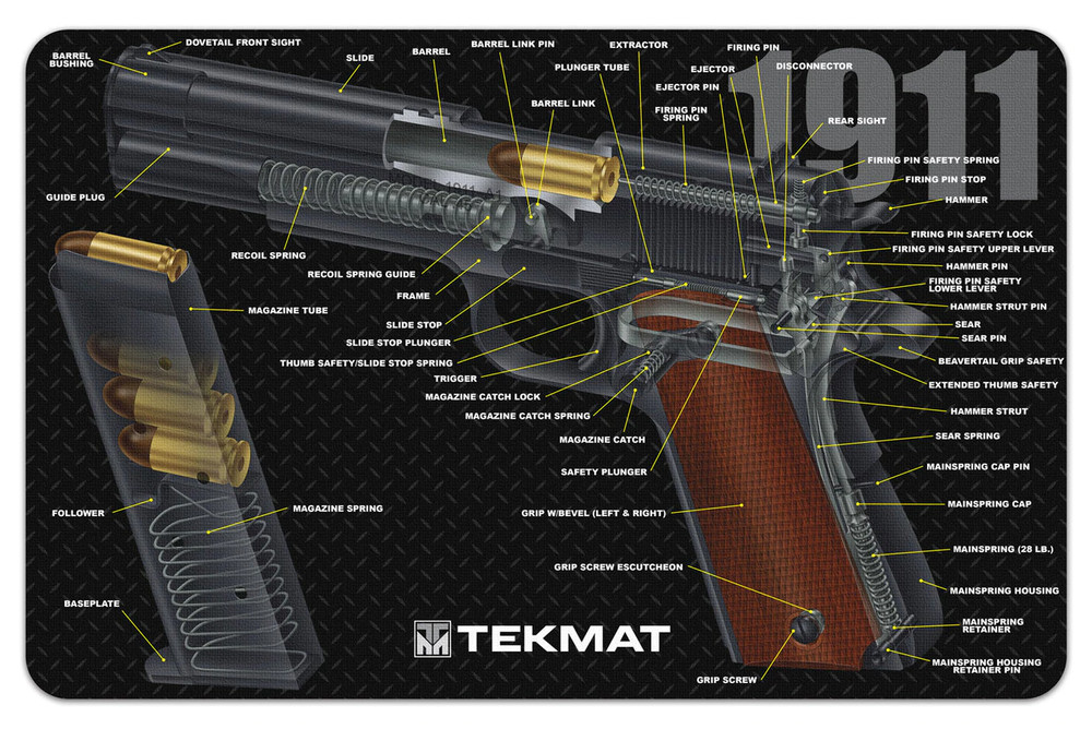 TekMat Handgun Cleaning Mat 1911 Cut Away