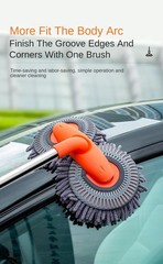 Three Section Telescopic Car Mop Double Brush Head Roof Window Cleaning Tool