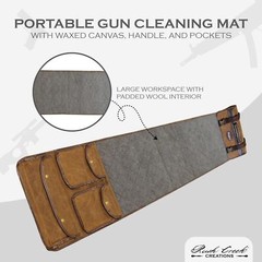 Rush Creek Creations Gun/Pistol Cleaning Mat – Portable, Waxed Canvas, Handle…