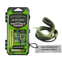 Breakthrough 9mm Pistol Cleaning Kit with Snake fits 357 38 Special 380 Calibers