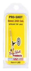 Pro-Shot Spear Tip Cleaning Jag For 6 mm/.243 Caliber Cleaning Rods Brass – J6B