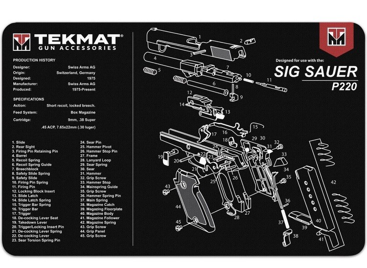 TekMat Original Gun Cleaning Mat – 17″ X 11″ – Sig Sauer P220