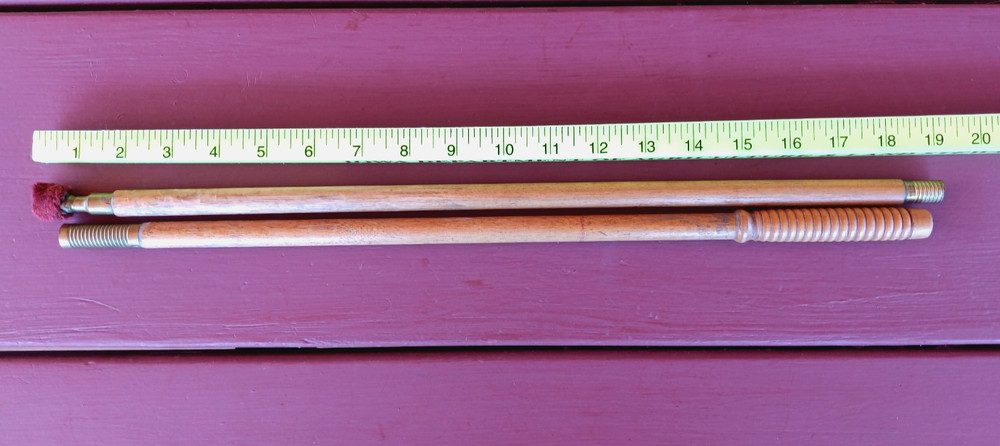 VINTAGE HIBBARD WOOD & BRASS SHOTGUN CLEANING ROD 2 PIECES 37″ TOTAL LENGTH